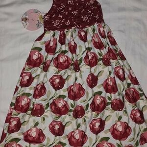 SweetHoney Floral Kids Nightgown - Red and White